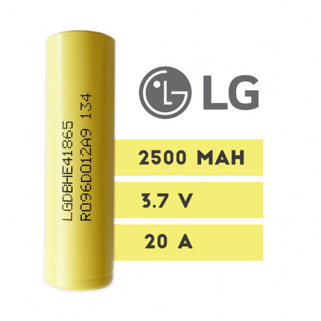 BATTERIA LG 18650  2500mAh - 3,7 V - 20A Batteria Ricaricabile