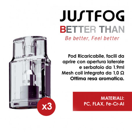 Justfog Better Than Pod di Ricambio 3 pz