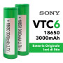 SONY - VTC6 Batteria Ricaricabile 18650 | 3000mAh con Pellicola di Ricambio